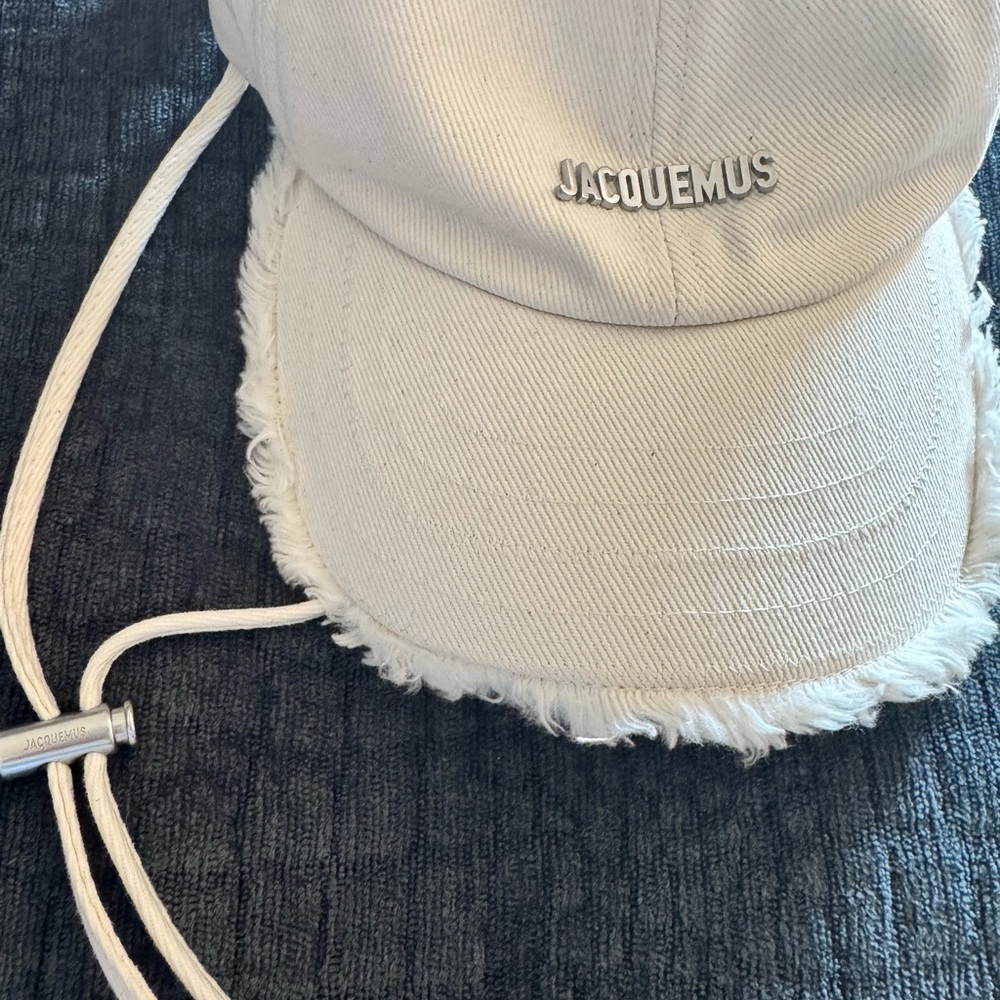 Jacquemus Cream Textured Cap